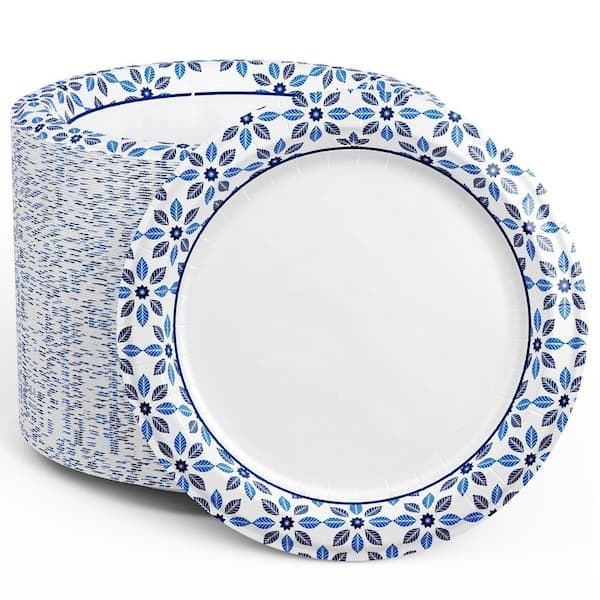 140-Pack 10 in. Disposable Paper Plates, Soak Proof Cut Proof Paper Plates for BBQs, Parties, Weddings