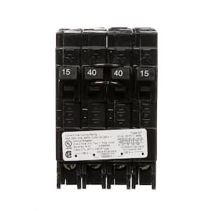 40 Amp Double-Pole and (2) 15 Amp Single-Pole Type QT Triplex Circuit Breaker