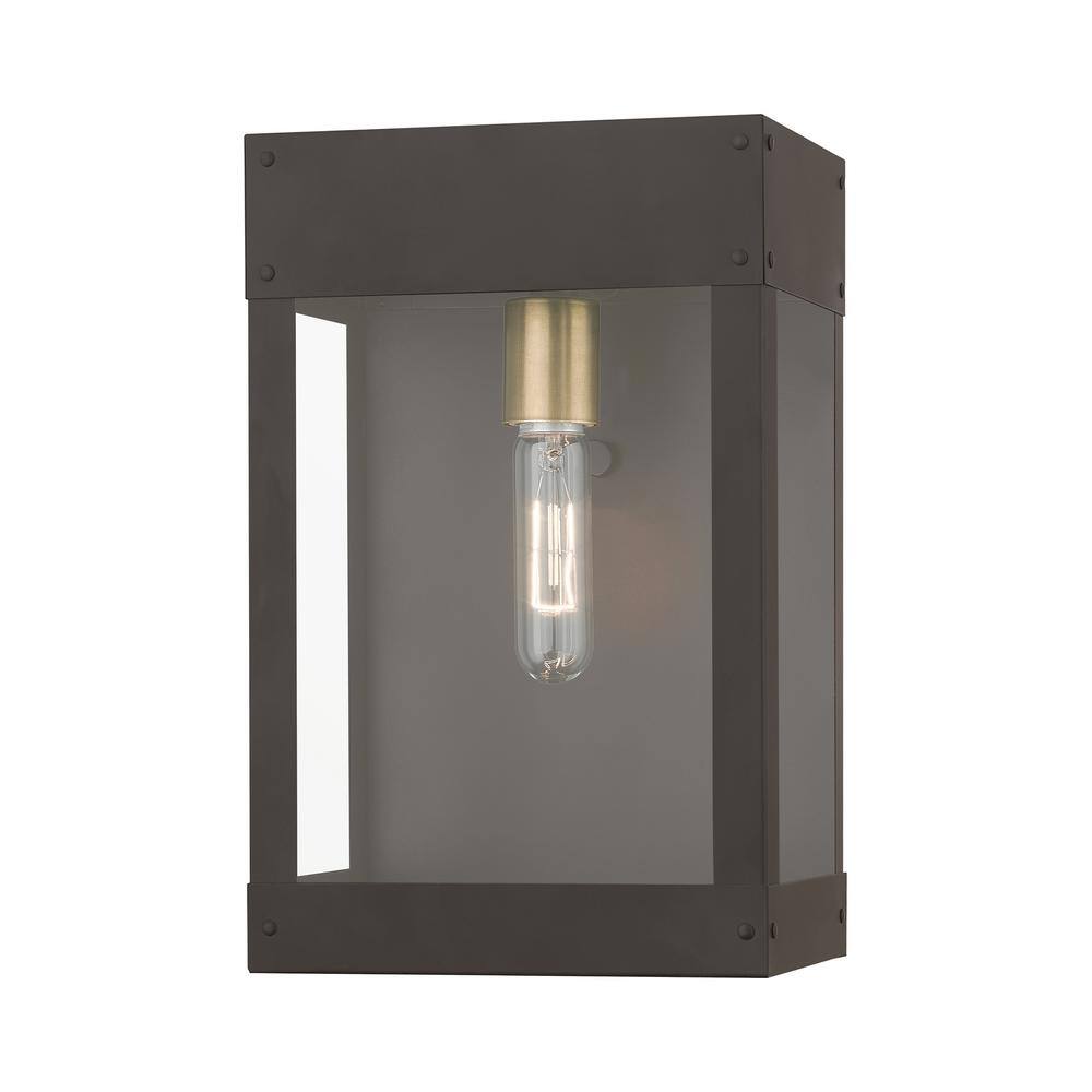 Bronze and Antique Brass Outdoor Wall Lantern Sconce