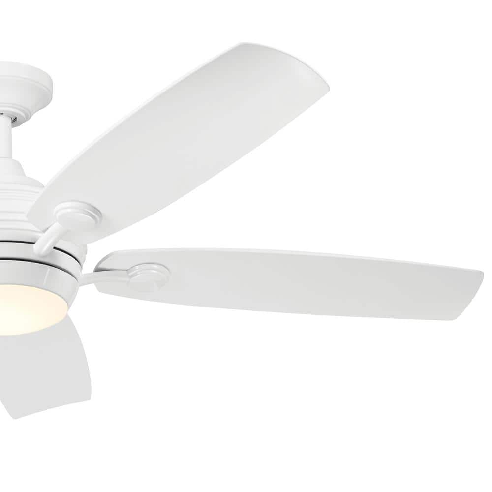White 56-Inch 5-Blade Ceiling Fan with LED Light and Remote