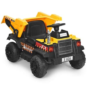 12-Volt Battery Kids Ride On Dump Truck RC Construction Tractor with Electric Bucket