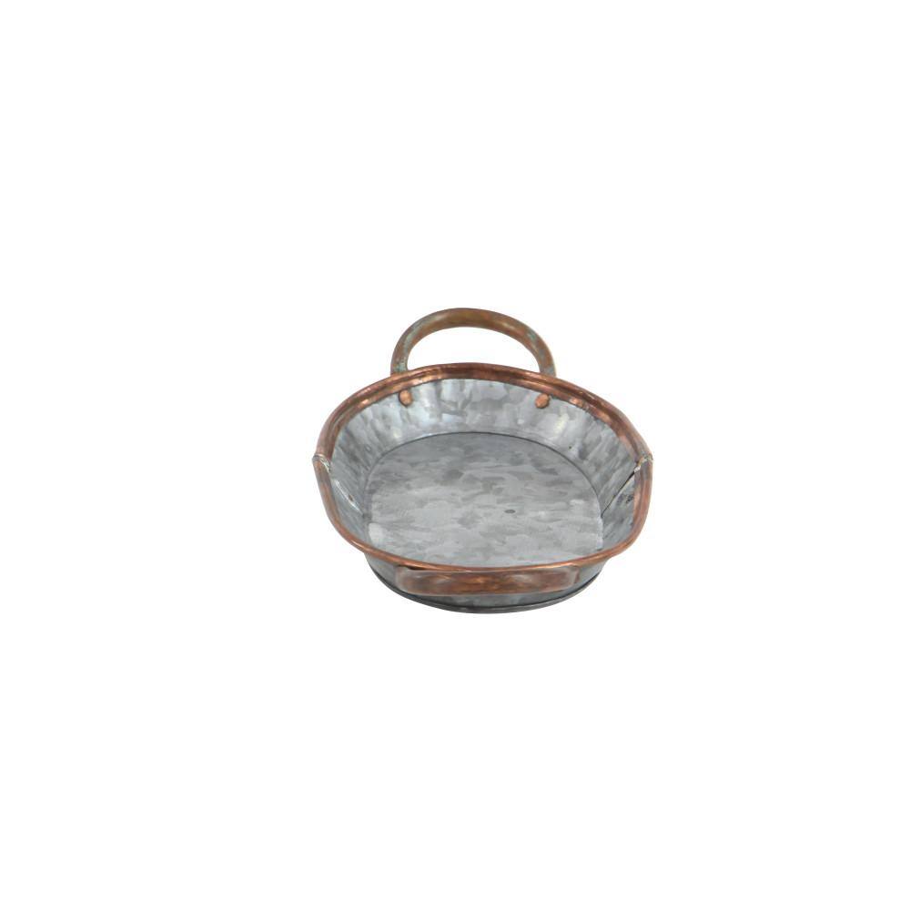 Set of 3 Oval Galvanized Metal Decorative Trays