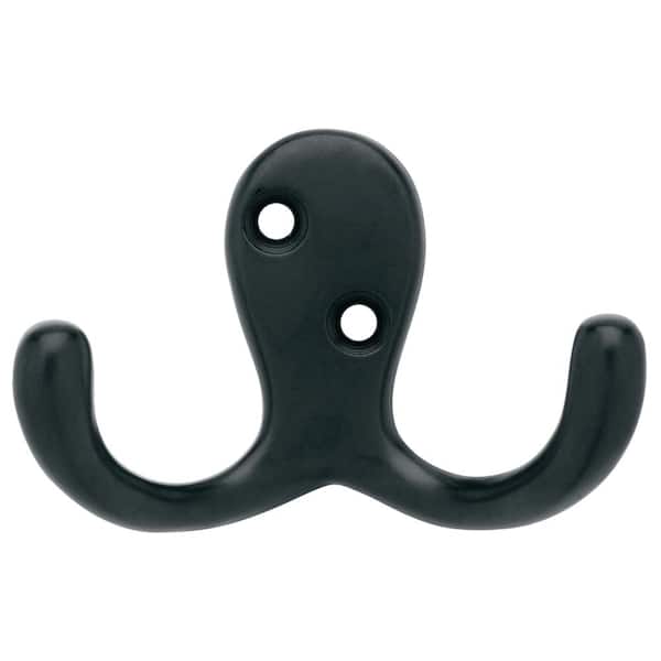 Liberty 1-13/16 in. Matte Black Double Wall Hook (20-Pack)
