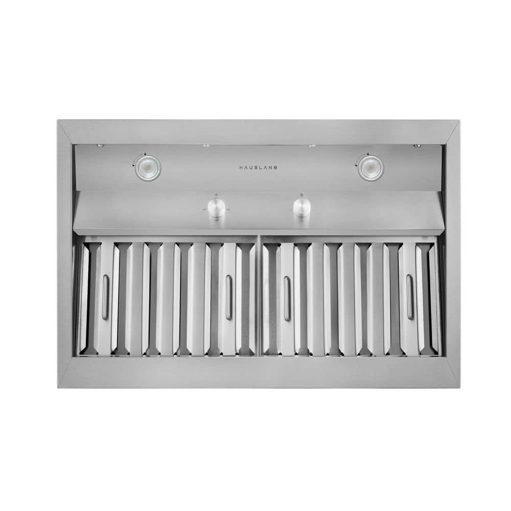HAUSLANE Pro-Style 36 in. 500 CFM Insert Range Hood (18.5 in. Deep) Convertible with Low Noise Operation in Stainless Steel