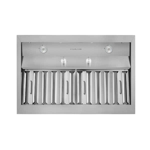 Pro-Style 36 in. 500 CFM Insert Range Hood (18.5 in. Deep) Convertible with Low Noise Operation in Stainless Steel