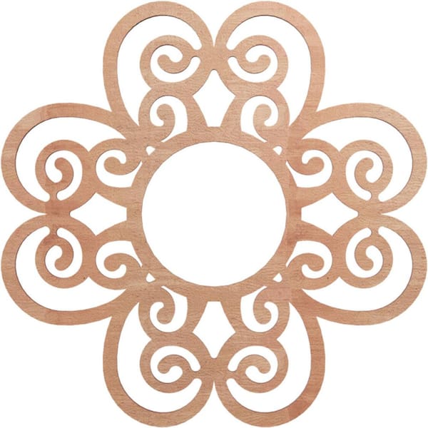 0.375 in. x 6.875 in. x 20 in. Wood Medallion Moulding
