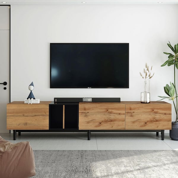 Boosicavelly Natural Wood TV Stand Fits TVs up to 80 in. TV