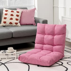 42 in. x 21 in. x 4 in. Pink Cotton and Linen Fabric Size Sofa Bed