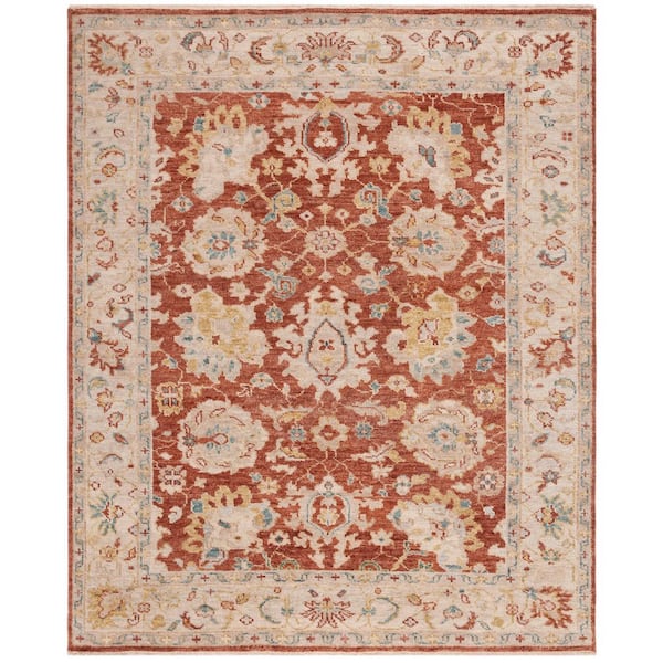 Samarkand 8 ft. x 10 ft. Rust/Beige Ornate Border Area Rug