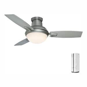 Verse 44 in. LED Indoor/Outdoor Satin Nickel Ceiling Fan with Light Kit and Universal Remote