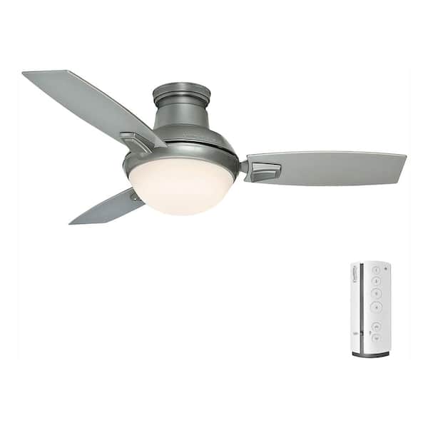 Casablanca Verse 44 in. LED Indoor/Outdoor Satin Nickel Ceiling Fan with Light Kit and Universal Remote