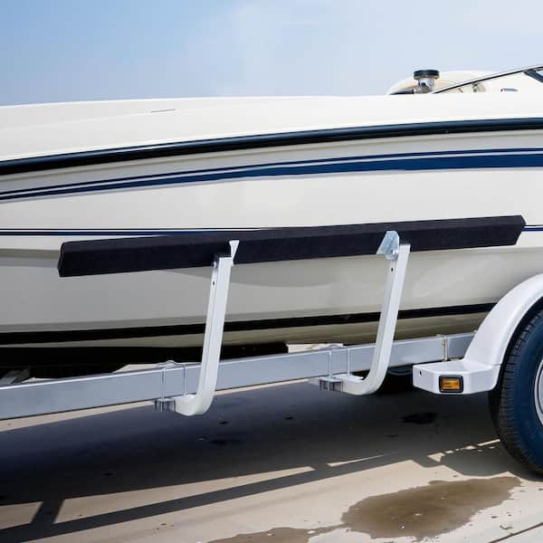 Boat Trailer Guides, Adjustable Height Trailers Guide, 2-Piece Steel Trailer Guide-Ons, Thick Support Pads, for L-Beam