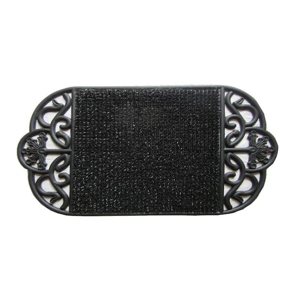29 in. x 17.5 in. Black Rubber Outdoor Door Mat
