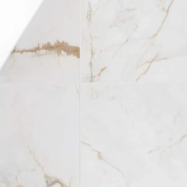 Tavani Calacatta Gold 23.62 in. x 47.24 in. Marble Look Polished Porcelain Floor and Wall Tile (15.49 Sq. Ft. / Case)