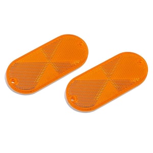 4-1/2 in. x 2 in. Amber Quick Mount Oblong Reflector (2-Pack)