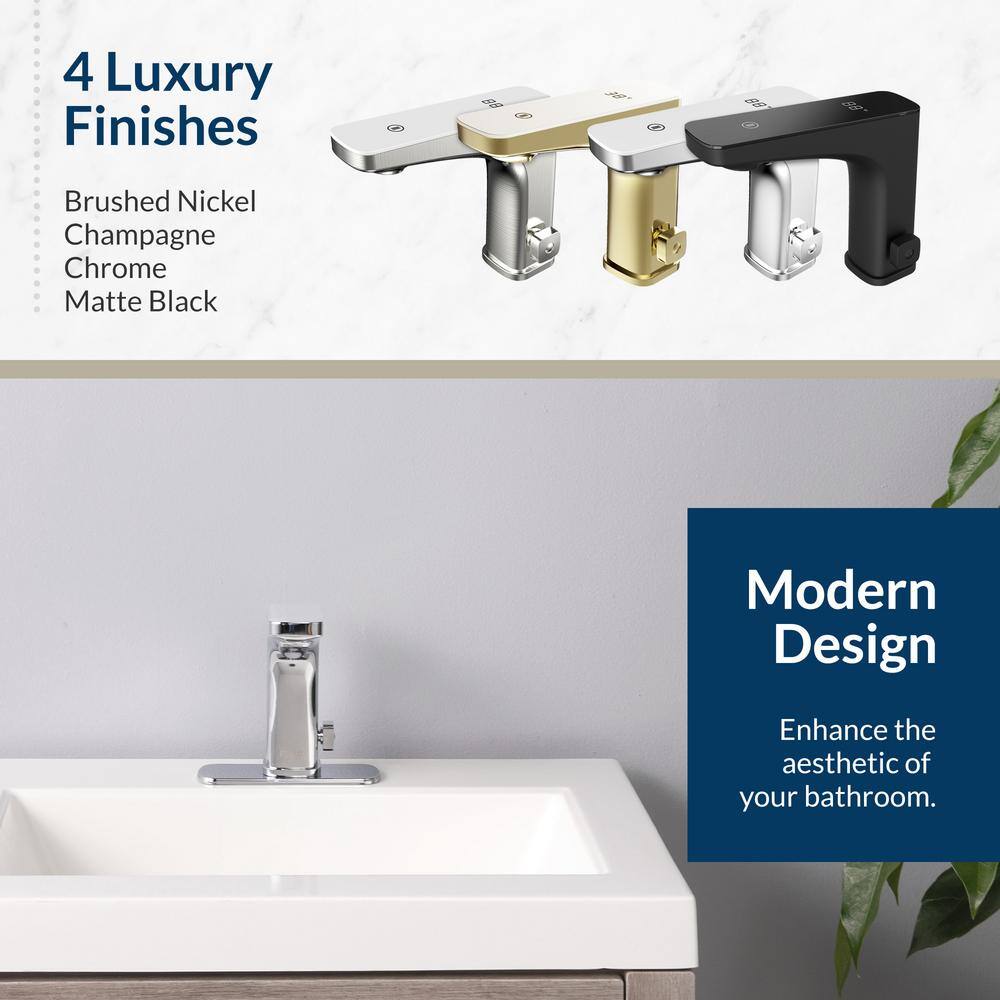 Chrome Touchless Bathroom Faucet with Drain Assembly