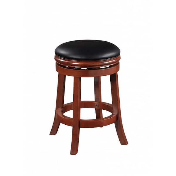 Boraam 24 in. Cherry Backless Wood Barstool 44224 - The Home Depot