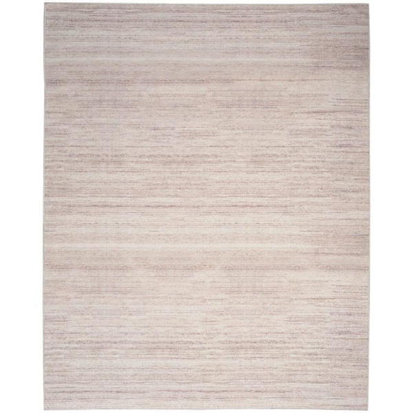 Nourison Washable Essentials Ivory Mocha 8 ft. x 10 ft. All-over design Contemporary Area Rug