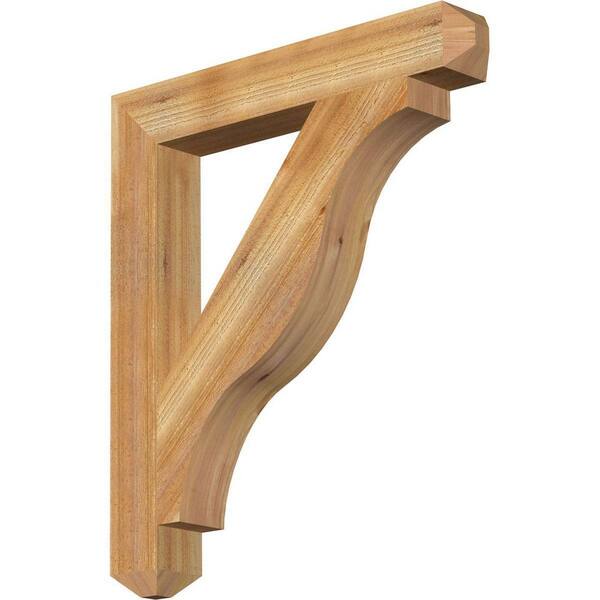 Ekena Millwork 4 in. x 32 in. x 28 in. Western Red Cedar Funston Craftsman Rough Sawn Bracket