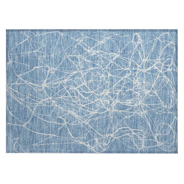 Chantille Machine Washable Indoor/Outdoor Abstract ACN2826 Denim 2 ft. x 3 ft. Accent Rug