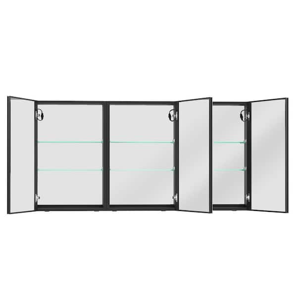 Zeafive 60 in. W x 30 in. H Rectangular Black Aluminum