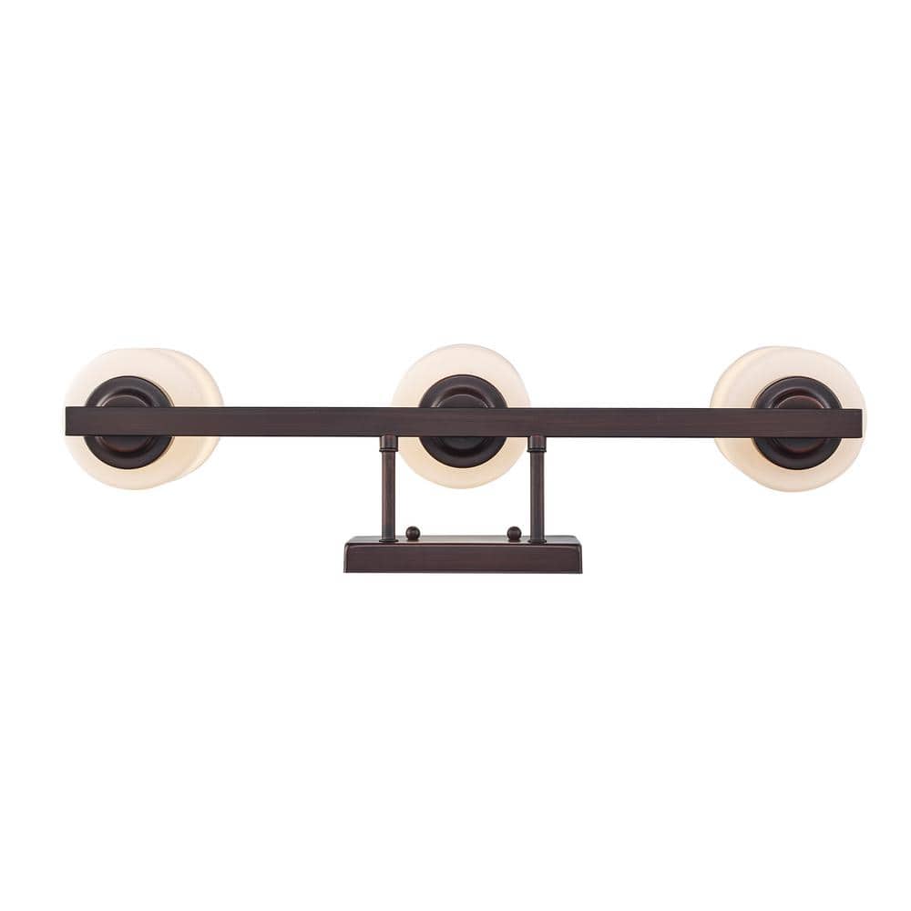 Mod Pod 22'' Bronze Vanity Bar with Frosted Glass Shades