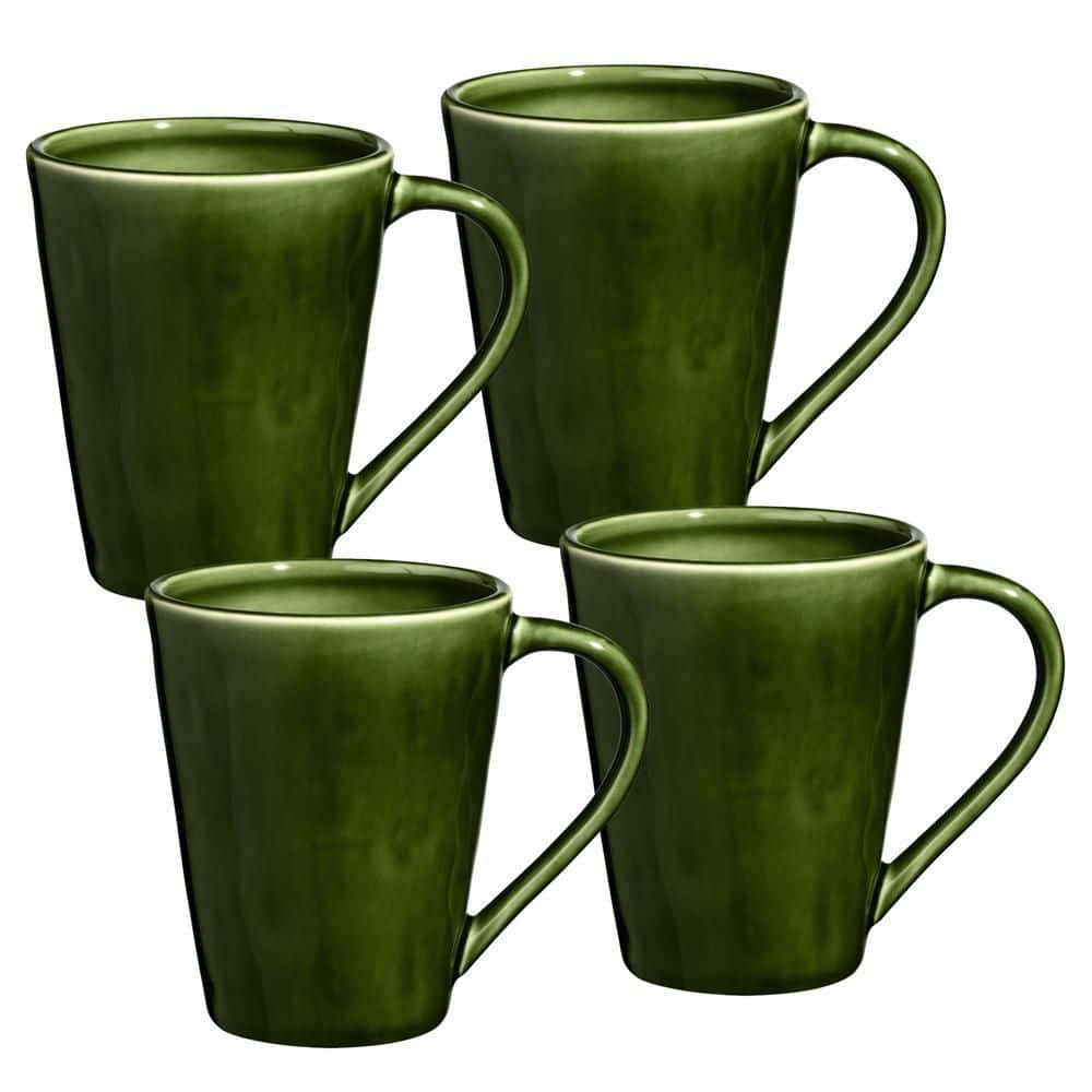 Certified International 18 fl. oz. Green Stoneware Mug (Set of 4
