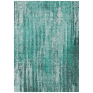 Chantille ACN582 Teal 8 ft. x 10 ft. Machine Washable Indoor/Outdoor Geometric Area Rug