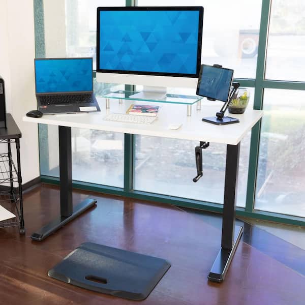 mount-it! 55 in. Adrift Rectangular Height Adjustable Hand Crank Standing Desk