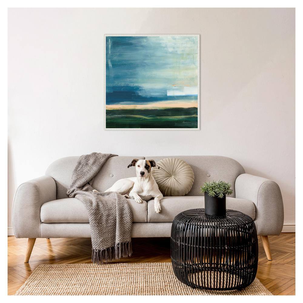 30"x30" Life Light Landscape Abstract Canvas Wall Art with White Frame