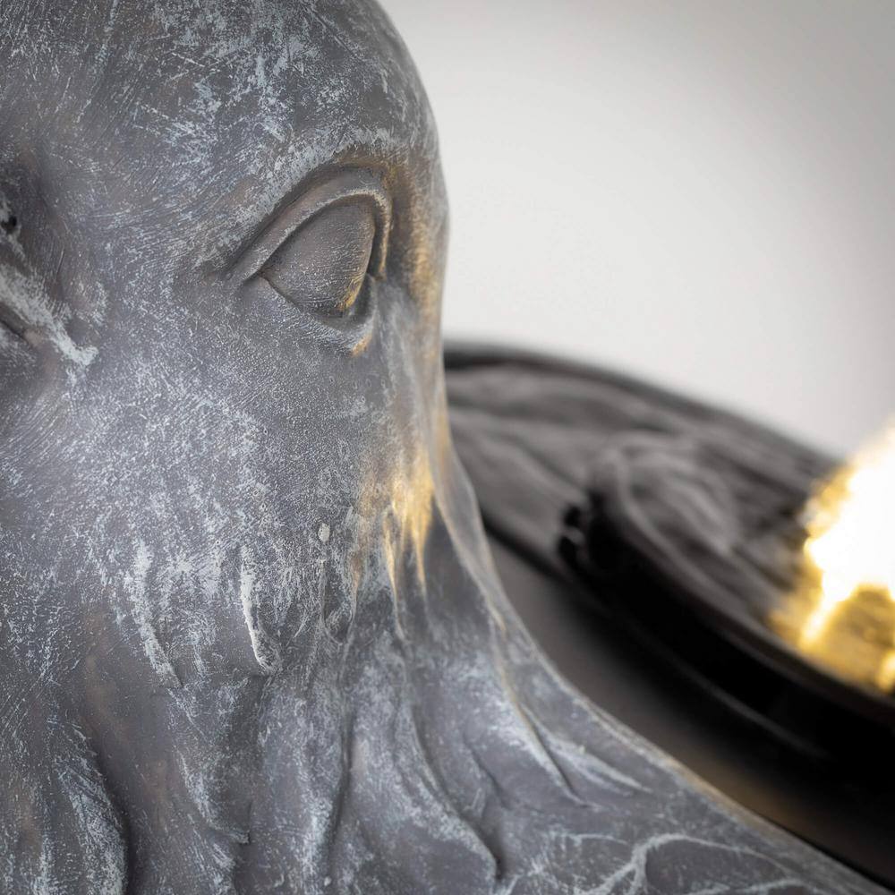 Gray Resin Bird Fountain with Classic Stone Finish