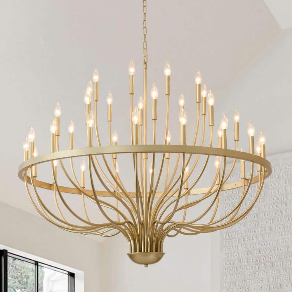 36-Light Gold Chandelier Industrial Iron Candle Chandelier Modern Suspended Farmhouse Chandeliers price history on PriceWatchPro