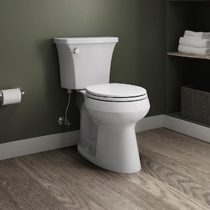 Highline 10 in. Rough-in Complete Solution 2-piece 1.28 GPF Single Flush Round Toilet in. White (Seat Included)