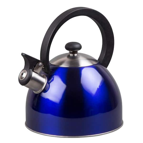 Creative Home Prelude 8.4-Cup Blue Stainless Steel Stovetop Tea Kettle with Whistle