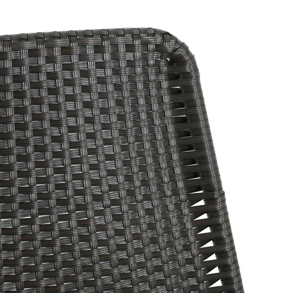 Dark Brown 2-Person PE Rattan and Acacia Wood Patio Set