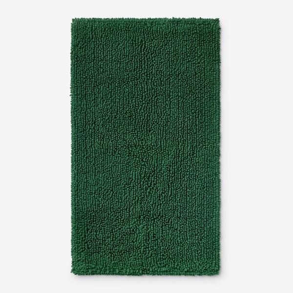 The Company Store Company Cotton Chunky Loop Bottle Green 24 in. x 40 in. Bath Rug