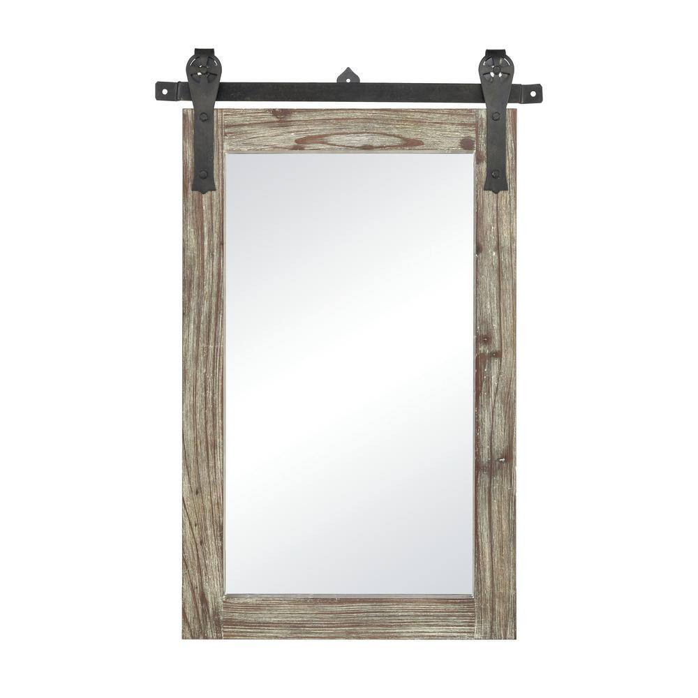 Huckleberry 24 in. W x 36 in. H Wood Graywash Wall Mirror