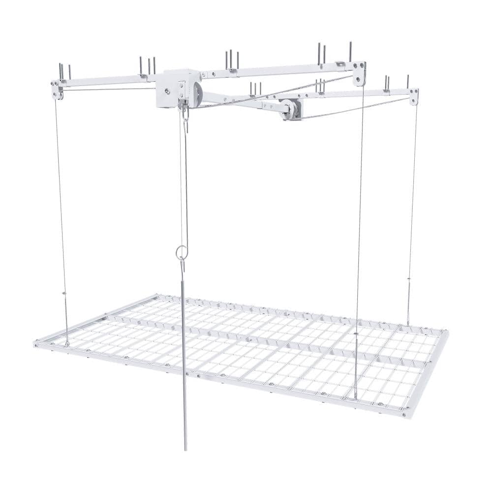 White Iron 4 ft. x 8 ft. Overhead Garage Storage Rack for 10-12 ft. Ceilings, 350 lb. Capacity price history on PriceWatchPro