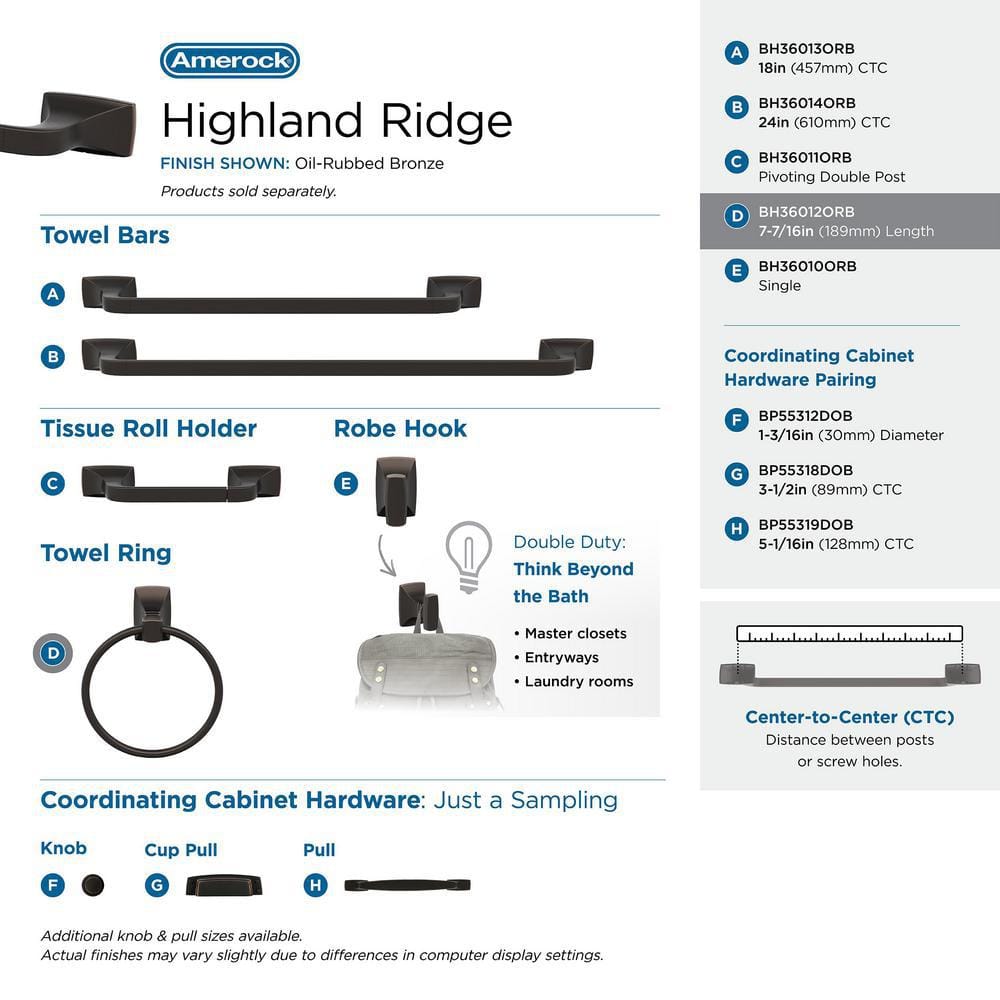 Highland Ridge Oil-Rubbed Bronze Wall Mounted Towel Ring