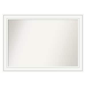 Craftsman White 39 in. x 28 in. Custom Non-Beveled Satin Wood Framed Bathroom Vanity Wall Mirror
