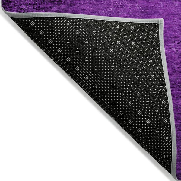 Purple 9 ft. x 12 ft. Woven Abstract Polyester Rectangle Indoor / Outdoor Area Rug