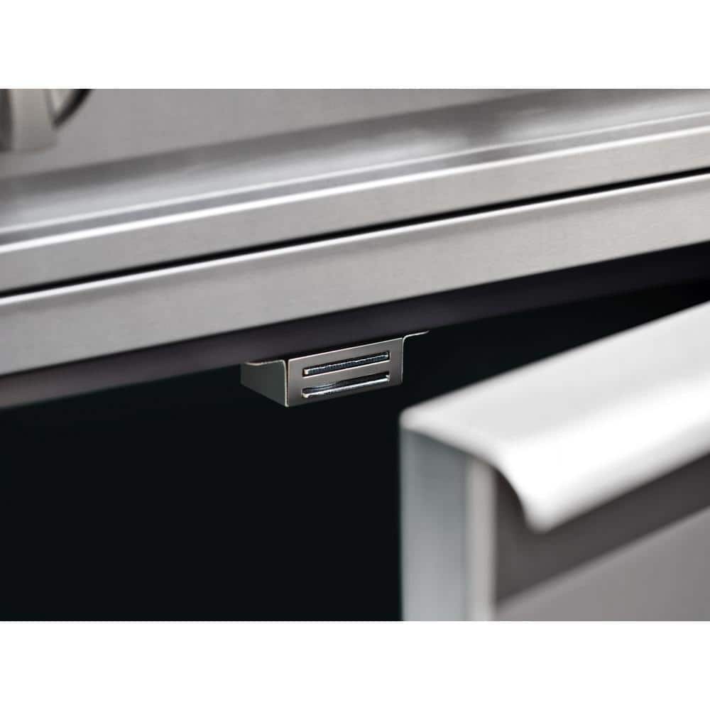 Gray Stainless Steel 40" Gas Grill Cabinet with Driftwood Finish