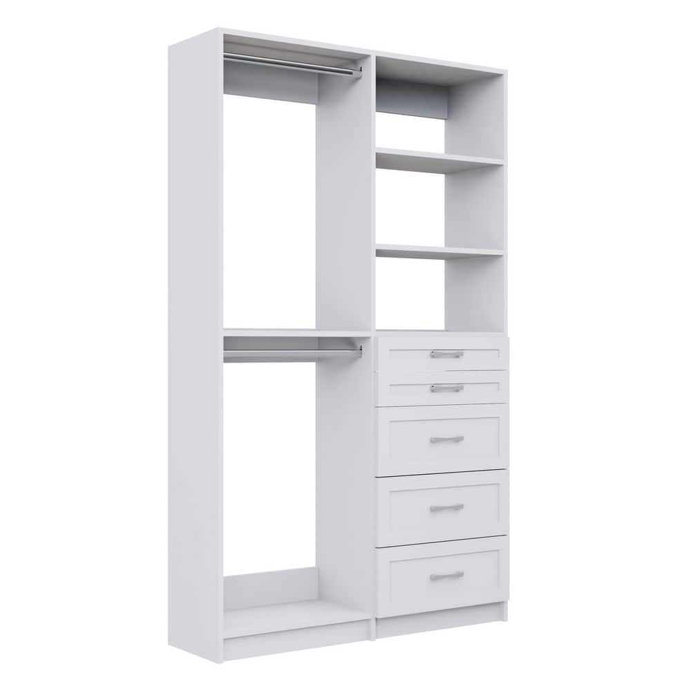 Alto 66.75 in. W White Shaker Double Hang and 5-Drawer Tower 10-Shelf Wood Closet System price history on PriceWatchPro