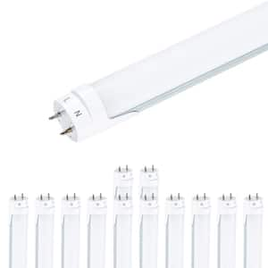 40-Watt EQ 4 ft. Warm White Single End Powered G13 T8 LED Tube Light Bulbs 2700K (12-Pack)