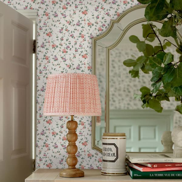 Priory Coral Pink Wallpaper