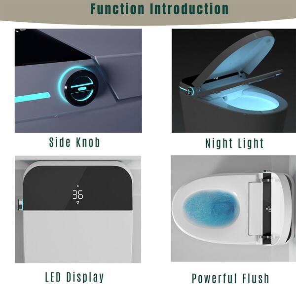 PROOX Elongated Smart Bidet Toilet, 1.28 GPF in White with Auto Functions and Heated Seat