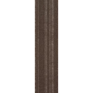Peel and Stick Espresso Barcode Planks 9 in. x 36 in. Commercial/Residential Carpet (16-tile / case)