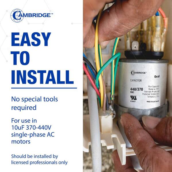 Cambridge 2.01 in. x 1.22 in. x 2.17 in. Aluminum 10 MFD 440