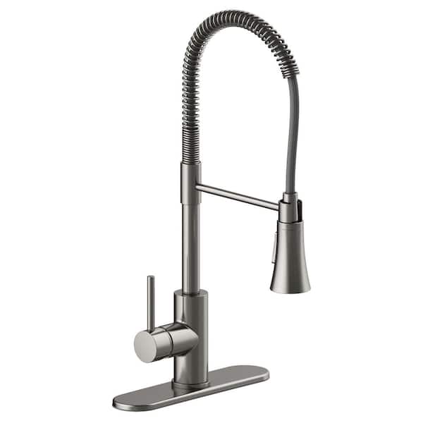 Spencer Single-Handle Chef Pull-Down Sprayer Kitchen Faucet in Satin Nickel