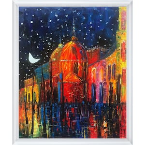 Night Reproduction with Moderne Blanc Frame by Justyna Kopania Canvas Print